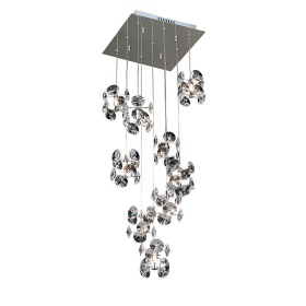 Nico Crystal Ceiling Lights Diyas Multiple Crystal Pendants Nico Crystal Ceiling Lights Diyas Multiple Crystal Pendants
